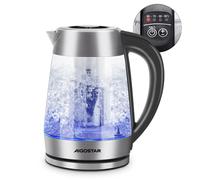 Aigostar-Bouilloire en verre borosilicate avec infuseur à thé, 5 réglages de température, 1,7 L, 2200W, fonction maintien au chaud, éclairage LED
