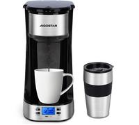 Aigostar Cafetière Filtre avec 1 Tasse Isotherme,Programmable 24h,750W,Machine à café avec Gobelet de voyage de 420 ml,Affichage LCD