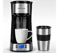 Aigostar Cafetière Filtre Programmable 24 h avec Mug Isotherme 420 ml | Filtre réutilisable, écran LCD, autonettoyage, café à emporter, idéal pour trajets, voyages, bureau et maison, 700W