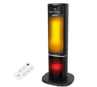 Aigostar Chauffage d'appoint avec Flamme 3D, 2000W Radiateur Electrique, Céramique, Télécommande, 5 Modes & ECO, Silencieux, Chauffage Rapide, Température Réglable, Minuterie 24H, Oscillation - Ayden