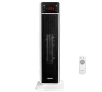 Aigostar Chauffage Electrique sur Pied, Chauffage PTC 2000W, 4 Modes, Oscillation 70°,Écran Numérique et Télécommande, Minuterie 24H,Radiateur Ventilateur Céramique avec Thermostat Blanc
