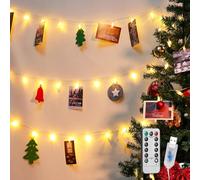 Aigostar Clip stringa di luci a LED, 3 M/20 LED USB per appendere foto con clip trasparenti, foto da parete, decorazione da parete, per decorazione della camera da letto, festa di compleanno, Natale