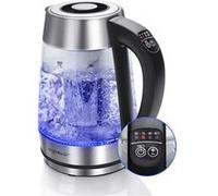 Aigostar Cris - Bouilloire avec infuseur à thé amovible. 1,7 L, 2200W, verre borosilicate. LED couleurs. Maintien au chaud 2h. Design exclusif. G