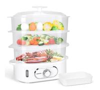 Aigostar Cuiseur Vapeur Electrique 12L, Cuiseur Vapeur Avec 3 Récipients Empilables, Support Pour Cuire les œufs - Fitfoodie pro