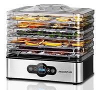 Aigostar Deshydrateur Alimentaire avec 5 Plateaux, Déshydrateur sans BPA, Minuterie 99h et Température 35-75 °C, Écran LED, 240W, pour Fruits, Poisson, Légumes, Viande, Jerky, Herbes etc
