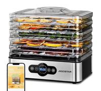 Aigostar Déshydrateur Alimentaire, Écran LED, Minuterie 99 h, Sans BPA | Déshydrateur à 5 Plateaux, Température 35-70°C, pour Fruits, Poisson, Légumes, Viande et Herbes, Livre de Recettes Numérique