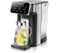 Aigostar Distributeur d’Eau Chaude 3L Inox, Chauffage Instantané, 4 Temp., 5 Volumes, 100-1000ml, Écran Tactile