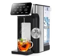 Aigostar - Distributeur d'eau chaude en quelques secondes, Bouilloire instantanée 3L Inox, 4 Temp & 5 Volumes, 45-100°C, 100-1000ml, Plateau réglable en hauteur, Écran Tactile, Sécurité enfant