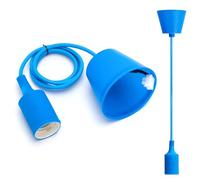 Aigostar E27 Support de Lampe en Silicone,Câble de 100 cm avec Support de Plafond,Lampe à Suspension Pour Accessoires de Bricolage,Bleu