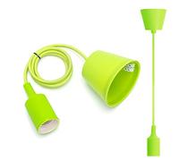 Aigostar E27 Support de Lampe en Silicone,Câble de 100 cm avec Support de Plafond,Lampe à Suspension Pour Accessoires de Bricolage,Vert