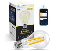 Aigostar Edison Ampoule Connectée WiFi E27 6W Ampoules Vintage Intelligente LED, Compatible avec Alexa et Google Home, Ampoule WiFi Dimmable 2700K-6500K, Transparent 1 Unité