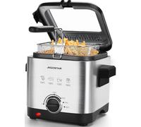 Aigostar Fries 30Izd Friteuse compacte 100% sans BPA grande fenêtre de vue. acier inoxydable. 900W