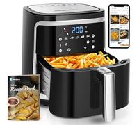 Aigostar Friteuse à Air Intelligente Sans Huile 7L 1900W avec WiFi - Écran Tactile, 7 Programmes, Sans Huile, Circulation d'Air 360°, Cuisson Saine, Nettoyage Facile, Capacité XXL, Arrêt Auto, Noir
