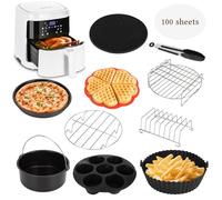 Aigostar Friteuse à air intelligente sans huile + Accessoires air fryer 12 Pièces. 1900W, 7L. Mode manuel, écran tactile LED, 7 fonctions préréglées + maintien au chaud et mode manuel. Connexion Wifi