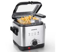 Aigostar-Friteuse compacte en acier inoxydable 30IZD avec fenêtre de visualisation, contrôle de la température, design exclusif, 1,5 l, 1000 W