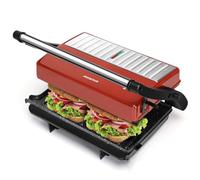 Aigostar Grill Électrique, Appareil à Sandwichs et à Paninis Avec Plaques Antiadhésives, 1000W, Ouverture à 180º, Deux Surfaces de Cuisson de 23 x 14,5 cm, Facile à Nettoyer, Sans BPA, Warme