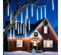 Aigostar Guirlandes Lumineuses LED, Météores Pluie Lumières, 8 tubes de 30 cm, 192 LED, Blanc Froid, Imperméable pour Intérieur et Extérieur (Arbre de Noël, Patio, Fêtes)