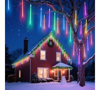 Aigostar Guirlandes Lumineuses LED, Météores Pluie Lumières, 8 tubes de 30 cm, 192 LED, RGB, Imperméable pour Intérieur et Extérieur (Arbre de Noël, Patio, Fêtes)