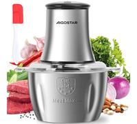Aigostar Hachoir Électrique avec Bol Inox 1.8L et 4 Lames, 500W