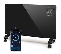 Aigostar Helen Smart - Convecteur électrique à panneau de verre ultra fin, 1000/2000W. Connexion Wi-Fi, Alexa, minuterie 24h, 3 modes, écran tactile LED. Programmable. Fixation murale ou sur pied.