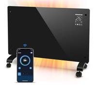 Aigostar Helen Smart - Radiateur Electrique, 2000W, Convecteur Électrique à Panneau de Verre Ultra Fin, Connexion Wi-Fi, Alexa, Minuterie 24h, 3 Modes, Écran Tactile Led. Programmable.