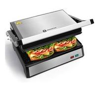 Aigostar Hett - Grill, plancha, presse à paninis, appareil à sandwichs 0% BPA, 1000W. Plaques antiadhérantes, poignée froide. Design exclusif. G