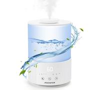 Aigostar Humidificateur d'Air 2,5L Ultra Silencieux avec Diffuseur d’Huiles Essentielles, Minuterie 8H & Veille, Arrêt Auto, 3 Niveaux de Brume, LED 7 Couleurs - Idéal pour Bébé, Chambre, Bureau