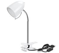 Aigostar Lampe de Bureau à Pince E27, Lampe de Lecture Clipsable Rétro, Ampoule Non Incluse, Lampe de Chevet avec Câble de 1.5 m (Max 40 W), Blanc