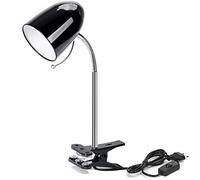 Aigostar Lampe de Bureau à Pince E27, Lampe de Lecture Clipsable Rétro, Ampoule Non Incluse, Lampe de Chevet avec Câble de 1.5 m (Max 40 W), Noir