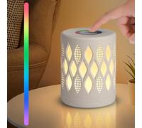 Aigostar Lampe de Chevet Tactile Dimmable, Veilleuse Enfant avec Lumière Chaude et 256 Couleur RVB Changeantes, Lampe de Table Rechargeable USB Pour Chambre Salon