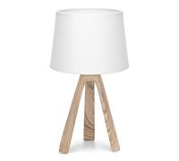 Aigostar - Lampe de table, chevet, bureau avec base en résine et abat-jour tissu. Douille E14. Écologique, moderne et vintage.