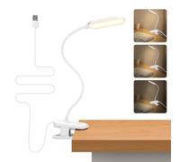 Aigostar Lampe de Lecture, Lampe de Lit à Clipser Avec Bras Flexible Réglable à 360°,3 Niveaux de Luminosité,Lampe flexible LED Avec Câble, 4000K Protection des yeux, lampe pince pour lit, Blanc