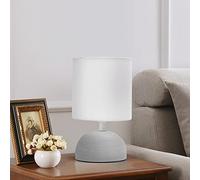 Aigostar - Lampe de table, chevet, bureau avec base céramique et abat-jour tissu. Douille E14. Écologique, moderne et vintage.