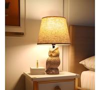 Aigostar Lampe de Table en Céramique, Moderne Lampe de Chevet avec Abat-Jour en Tissu, Douille E14, max.40W, Lampe de Canapé, Veilleuse pour Chambre, Salon, Bureau, Hôtel, Café (sans Ampoule) -H325mm