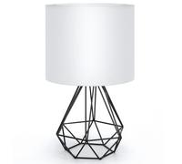 Aigostar Lampe de table fer losange, blanc, E14, sans ampoule