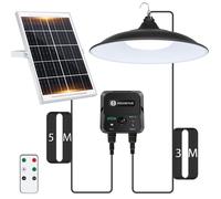 Aigostar Lampe Solaire Ext.6000mAh,Détecteur Mouvement,Câble 8m,IP65,Jardin,Suspension Solaire Extérieur