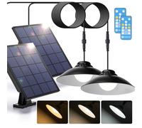 Aigostar Lampe Solaire Extérieur avec Télécommande 50W 500LM Lumière Solaire Extérieur IP65 réglable 3000K/4000K/6500K, Câble de 3 Meters.2 pcs