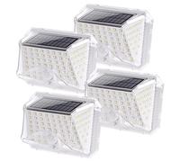 Aigostar Lampes solaire extérieure avec capteur de mouvement PIR.3 modes d'éclairage, lumière blanche 6500K, protection IP65. Éclairage de sécurité pour mur, garage, Pack de 4 lampes