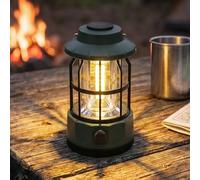 Aigostar Lanterne de Camping Rechargeable Vintage Portable, Luminosité Réglable, 200LM 3000K, Charge Rapide USB, Imperméable IP44, pour Camping, Randonnée, Pêche, Urgence
