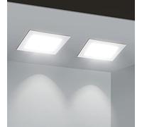 Aigostar LED Encastrable, 12W Équivalent à 94W, 6500K Lumière Blanche Froide, Blanc, Spot Intérieur, Hublot, Ф140-150mm, Pack de 2