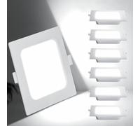 Aigostar LED Encastrable, 6W équivalent à 51W, 6500K Lumière Blanche Froide, Blanc, Spot LED Interieur Encastrable, Ф95-100mm, Pack de 6