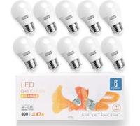 Aigostar - Lot de 10 ampoules LED G45 E27 (grosse vis), 5W. Lumière couleur chaude 3000K, 400 lm. Non dimmable. Couleur G
