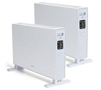 Aigostar Lot de 2 convecteurs électriques, 2 000 W, silencieux, contrôle tactile + télécommande, chauffage convecteur, 3 niveaux de puissance, mode ECO, thermostat réglable, 5-50 °C, minuteur 24 h