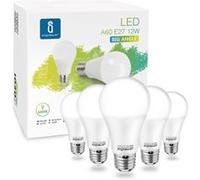 Aigostar - Lot de 5 ampoules LED A60 E27 (grosse vis), 12W. Lumière blanche froide 6400K, 1020 lm. Grand angle 280º. G