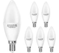 Aigostar - Ampoule LED E14 C37, 9W équivalent 62W, 840 Lumen, Blanc Chaud 3000K, CRI＞80, Lot de 5