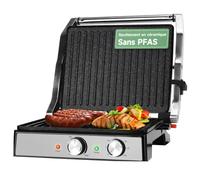 Aigostar Machine à Panini 2000W avec Thermostat Réglable, Minuteur Intégré