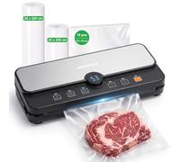 Aigostar Machine Sous Vide Alimentaire, 9 L/min, Bac à Liquide Amovible | Minuterie Numérique, 6 Modes, Fonction Moist+, Coupeur Intégré et Rangement du Sac, 10 Sacs Prédécoupés et 2 Rouleaux de Sacs