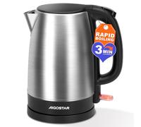 Aigostar Milo- Bouilloire Électrique Inox,Bouilloir 1,7 L 2200W avec Filtre Anticalcaire,Arrêt Automatique,Sans BPA, Noire