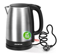 Aigostar Milo - Aigostar Bouilloire en Acier Inoxydable, 2200W Chauffe Rapide, Bouilloire Electrique Inox Capacité 1.7L, Base 360° Sans Fil, Idéale pour Thé/Café/Bébé, Sans BPA, Noire