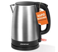 Aigostar Milo-Petite bouilloire électrique, bouilloire en acier inoxydable de 2200W, bouilloire électrique de 1,7 litres, protection contre les brûlures et les brûlures